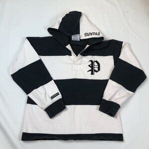 Providence College Friars Barbarian Hooded Striped Rugby Long Sleeve Adult Small